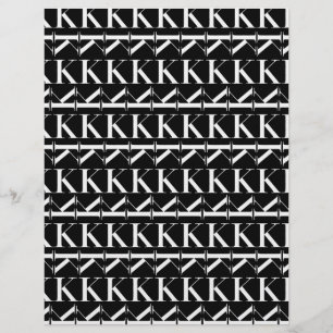 Papier Lettre initiale monogramme K