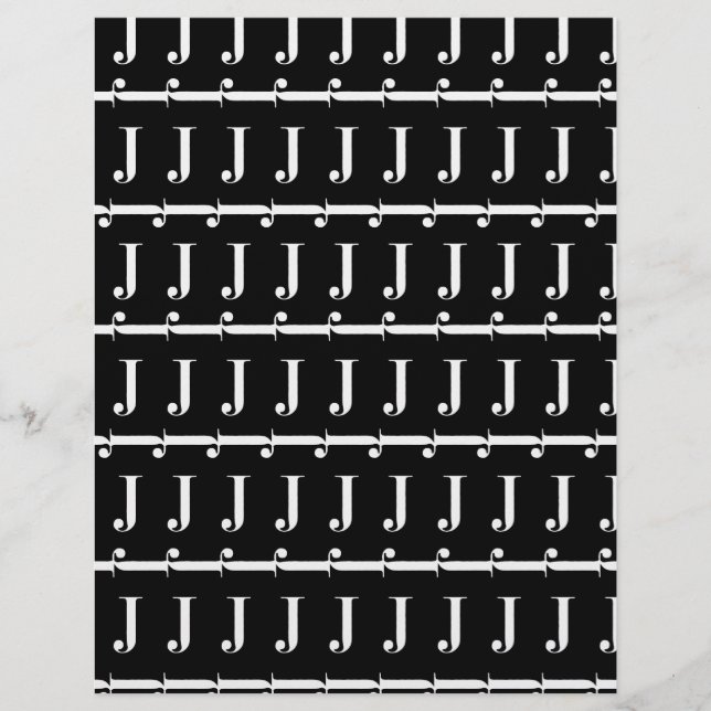 PAPIER LETTRE INITIALE MOYENNE J (Devant)