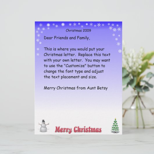 Papier Lettre Joyeuse Noël Snowflake (Debout devant)