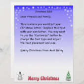 Papier Lettre Joyeuse Noël Snowflake (Devant / Derrière)