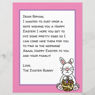 Papier Lettre lapin de Pâques personnalisée