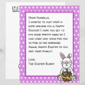 Papier Lettre lapin de Pâques personnalisée (Devant / Derrière)