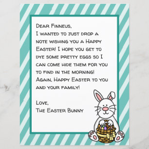 Papier Lettre lapin de Pâques personnalisée