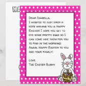 Papier Lettre lapin de Pâques personnalisée (Devant / Derrière)