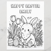 Papier Lettre lapin de Pâques personnalisée pour les enfa (Dos)