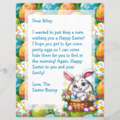 Papier Lettre lapin de Pâques personnalisée pour les enfa (Devant)