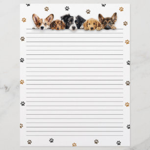 PAPIER LETTRE LIGNE CHIENS CHIENS
