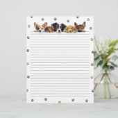 PAPIER LETTRE LIGNE CHIENS CHIENS (Debout devant)