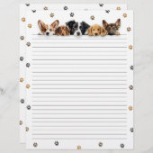 PAPIER LETTRE LIGNE CHIENS CHIENS (Devant / Derrière)