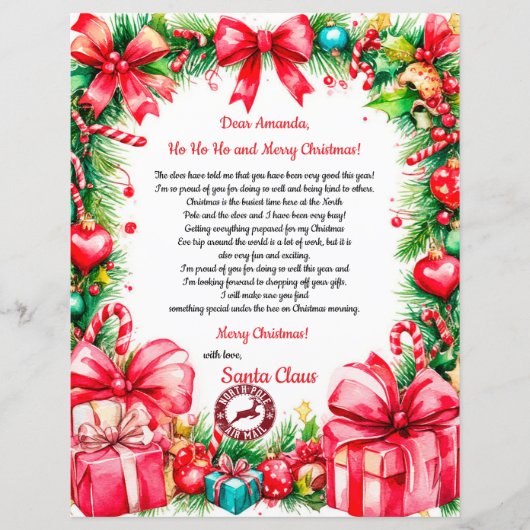 Papier Lettre magique personnalisée du Père Noël (Devant)