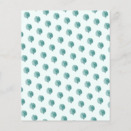 Papier LETTRE Mint Green Eucalyptus Branches Monogramme (Dos)