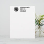 Papier LETTRE MONARIE MONOGRAPHIQUE W Alphabet initial W (Debout devant)