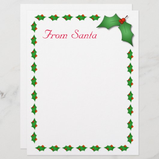 Papier Lettre Père Noël (Devant / Derrière)