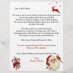 Papier Lettre père Noël aux enfants, Sucres de canne de r