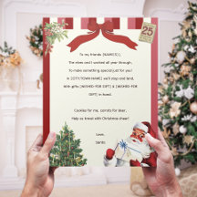 LETTRE Père Noël DE Noël vintage Rhying
