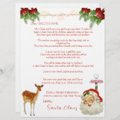 Papier Lettre père Noël Reindeer Pôle Nord Red Bows (Devant / Derrière)
