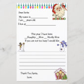 Papier Lettre Père Noël, Snowmen, Père Noël (Devant)