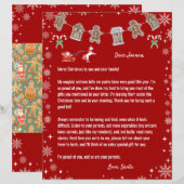 Papier Lettre Père Noël Unicorne Snowflakes Candy Red Xma (Devant / Derrière)