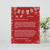 Papier Lettre Père Noël Unicorne Snowflakes Candy Red Xma (Debout devant)