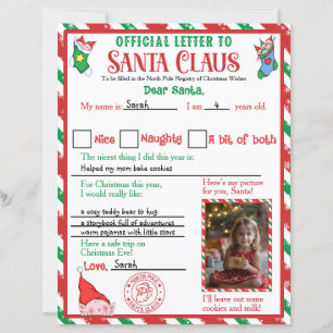 Papier Lettre personnalisée avec photo au Père Noël