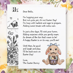 Papier Lettre personnalisée de la part du lapin de Pâques