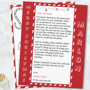 Papier Lettre personnalisée de Noël du Père Noël pour les