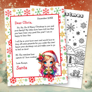 Papier Lettre personnalisée de Père Noël avec coloriage