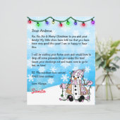 Papier Lettre personnalisée de Père Noël + Coloriage (Debout devant)