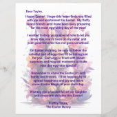 Papier Lettre Personnalisée Du Lapin De Pâques (Devant)