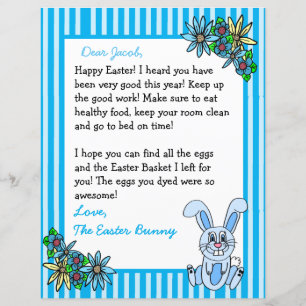 Papier Lettre personnalisée du lapin de Pâques 2 côtés
