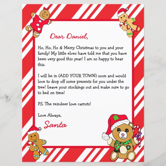Papier Lettre personnalisée du Père Noël (Devant)