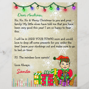 Papier Lettre personnalisée du Père Noël