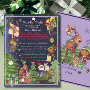 Papier Lettre personnalisée du Père Noël I Ciel de nuit v