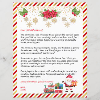 Papier Lettre personnalisée du Père Noël pour les cadeaux