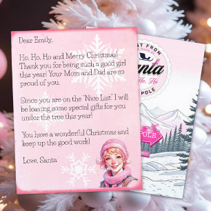 Papier Lettre personnalisée du Père Noël pour les filles