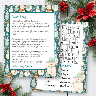 Papier Lettre personnalisée mignonne de Père Noël Reche