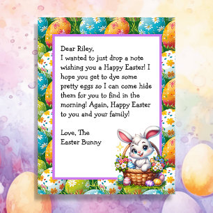 Papier Lettre pour enfants personnalisée de Bunny Pâques