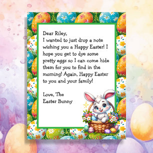 Papier Lettre pour enfants personnalisée de Bunny Pâques