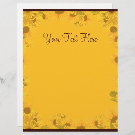 Papier Lettre Tournesol (Devant / Derrière)