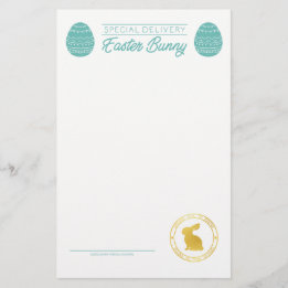 Papier Lettre turquoise Du Blank Bunny De Pâques