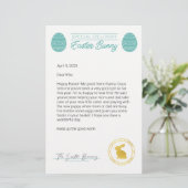 Papier Lettre turquoise Du Lapin De Pâques (Debout devant)