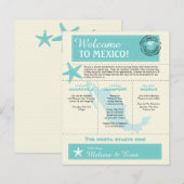 Papier LETTRE turquoise VERT Mexique Mariage Bienvenue (Devant / Derrière)