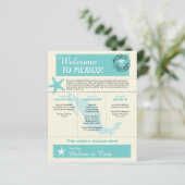 Papier LETTRE turquoise VERT Mexique Mariage Bienvenue (Debout devant)