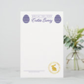 Papier Lettre Violette Du Blank Bunny De Pâques (Debout devant)