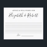 Papier Lettres à la main élégante simple conseil bien des<br><div class="desc">Elégante,  chic,  simple,  moderne,  minimaliste,  carte-conseil mariage. Dispose d'une police de style de lettrage qui comporte les noms de la mariée et du marié.</div>