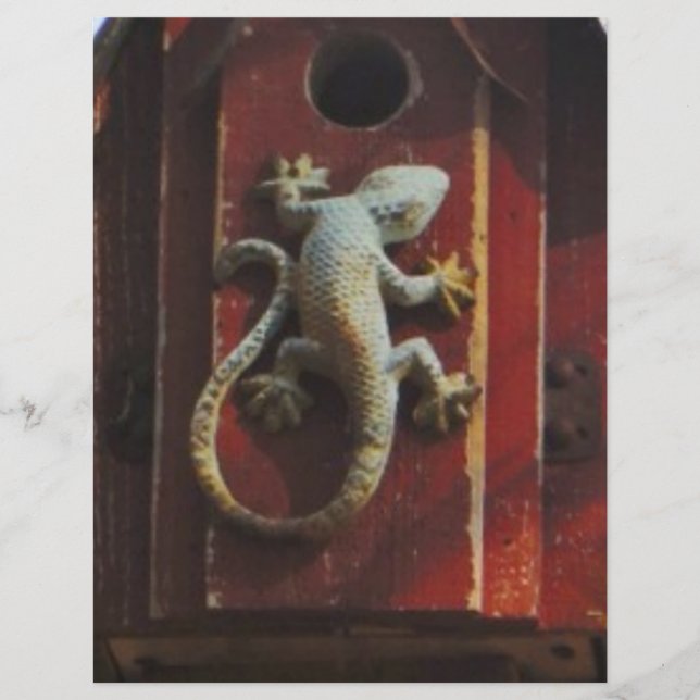 Papier lézard gris sur bois usé (Devant)