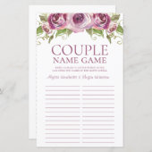 Papier LGBTQ Nom du couple Jeu Violet Roses (Devant / Derrière)