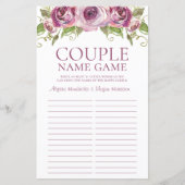 Papier LGBTQ Nom du couple Jeu Violet Roses (Devant)