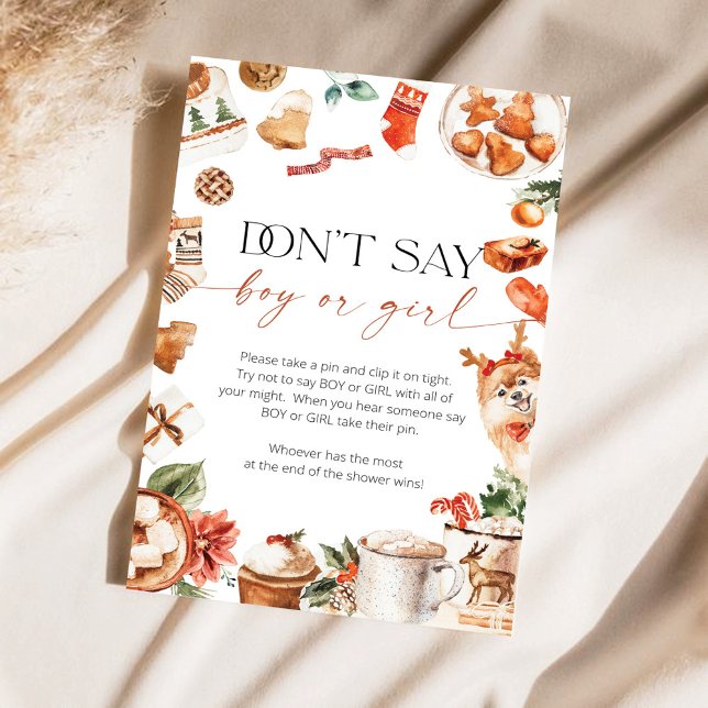 Papier L'hiver ne pas dire Baby shower garçon ou fille je (Créateur téléchargé)