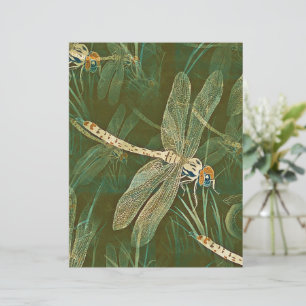 Papier libellule verte vintage